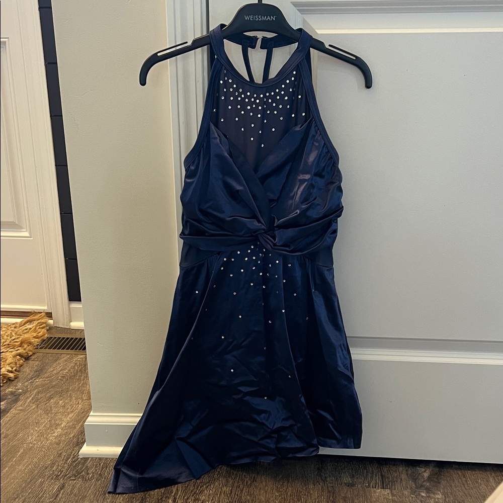 Weissman Midnight Blue Rhinestone Leotard Costume